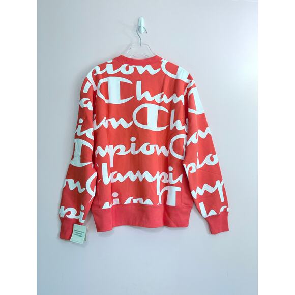 Champion Reverse Weave Crew, All Over Logo Giant Script - Picture 4 of 8